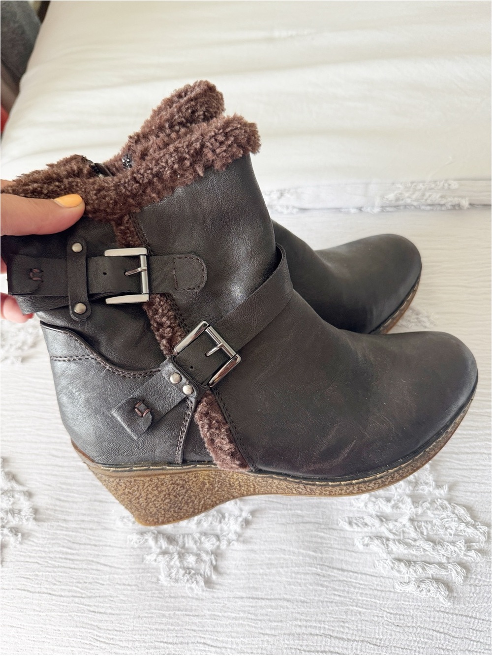 Patrizia brown buckle ankle boots size 40/9